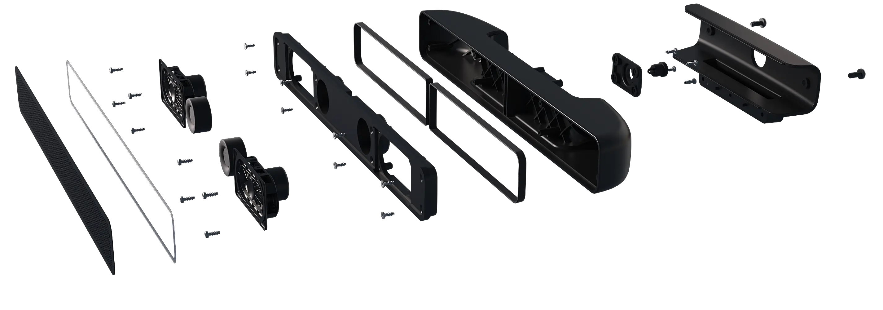 MicroTouch Rigid Mount – Exploded View (Front)